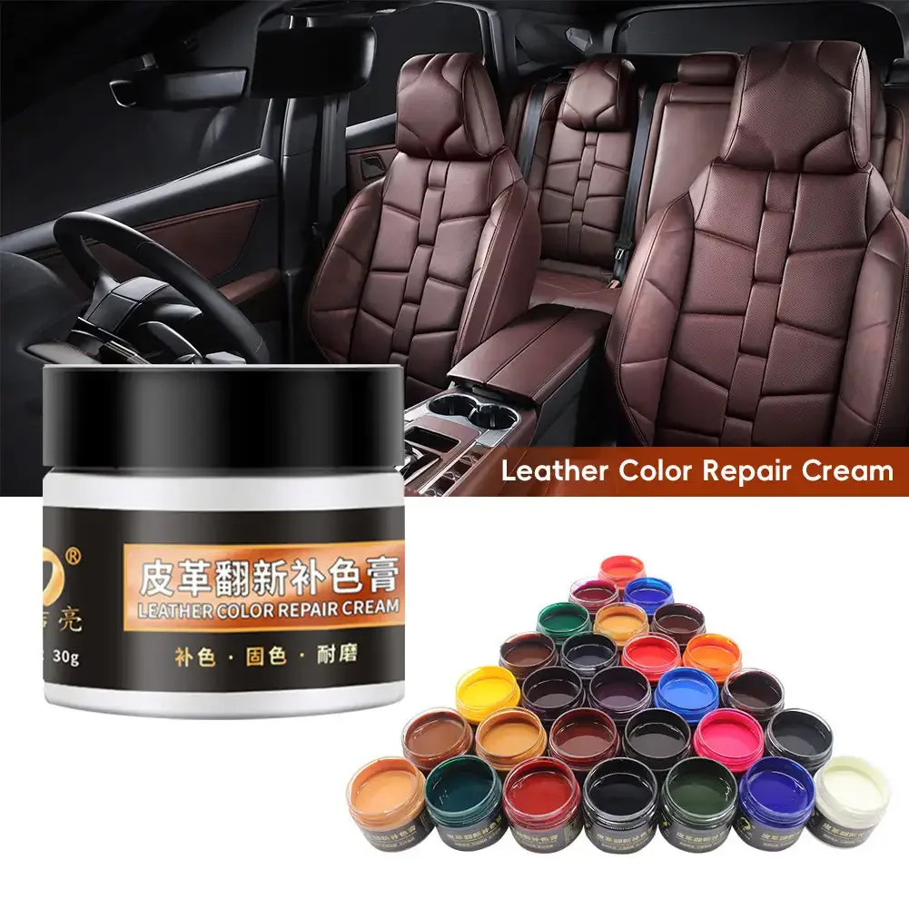 Leather Vinyl Repair Kit 30g Car Seat Cleaner Paint Care for Auto Sofa Leather Repair Coats Holes Scratch Cracks Repair Kit