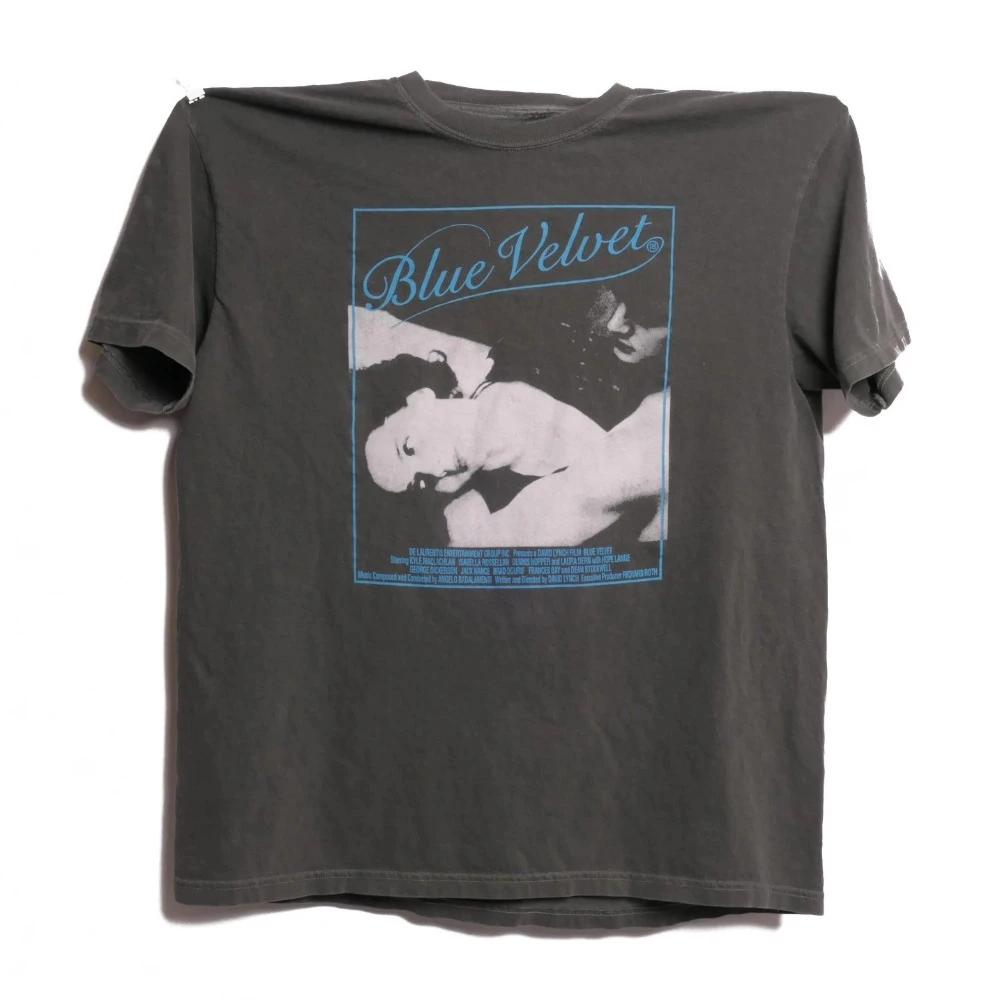 Camiseta Boxy de Algodão Pesado Azul Veludo David Lynch Dennis Hopper, Edição Criterion do Filme Twin Peaks, Estilo Avant-Garde