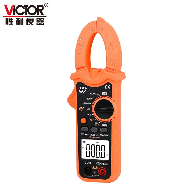 VICTOR 606A+ 35mm Clamp True RMS Digital Clamp Multimeters Max.value measurement