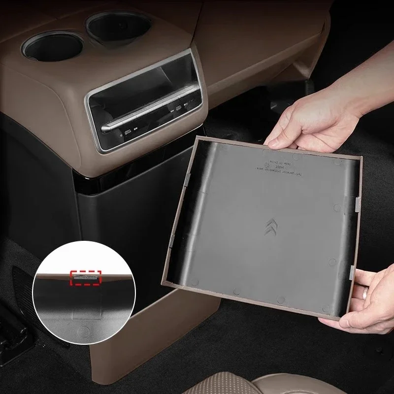 

For LEADING IDEAL L6L7L8L9 2024-2025 Rear Refrigerator Anti-kick Shell Leather Protective Cover Car Interior Accessories Tools