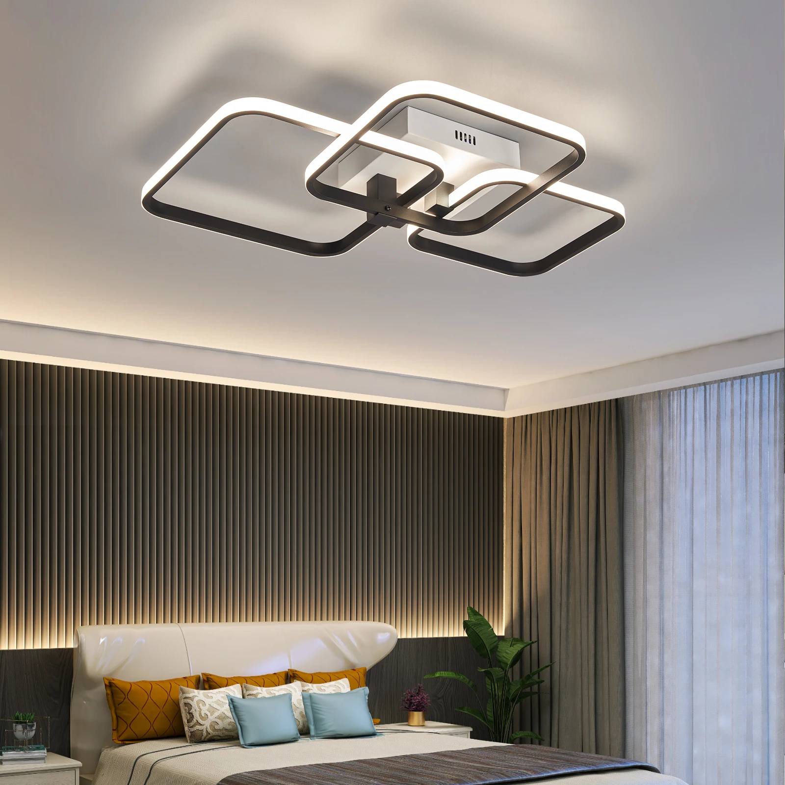 Modern Nordic luzes de teto LED, preto e branco, sala de estudo, quarto, luz minimalismo, 110-220V