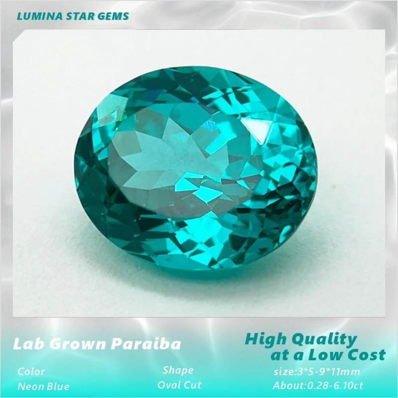 Lab Grown Sapphire Paraiba Oval Cut Selectable Certificate 5