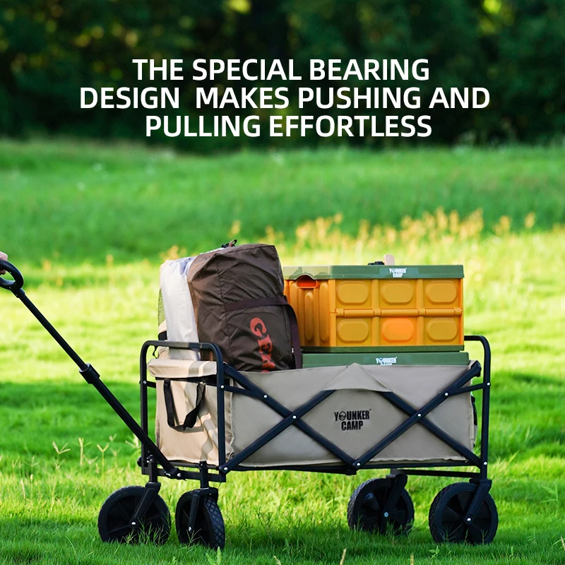 Duty Fold Wagon Outdoor Trolley Portable Camping Cart Large Capacity Collapsible Folding Utility Beach Wagon Cart Heavy