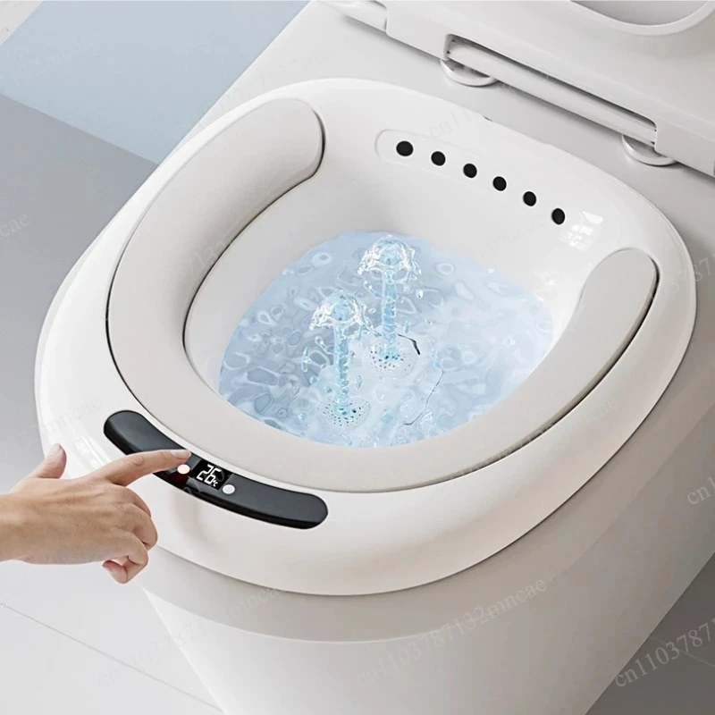 Electric hands-free toilet system, antibacterial detachable washbasin kit, clinical grade sitz bath, steam solution