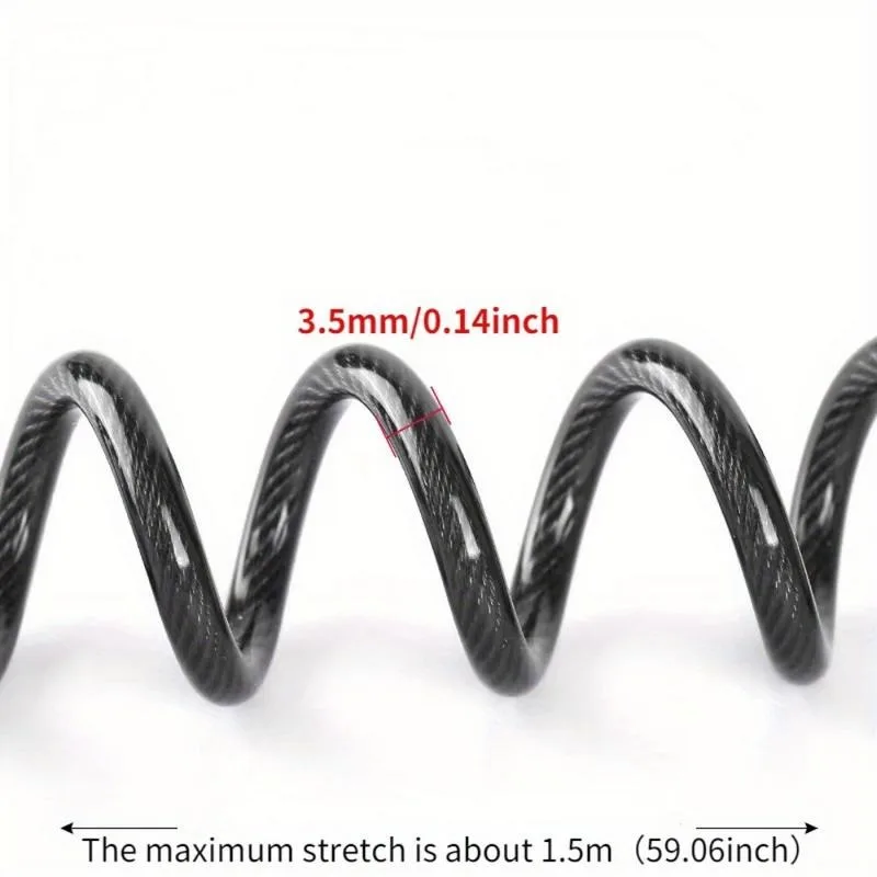 

1Pc Wire Helmet Lock Motorcycle Bicycle Anti-theft Telescopic Cable Head Combination Lock