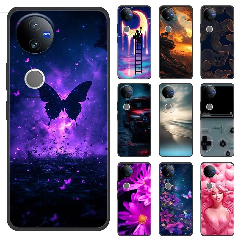 ل VIVO V50 5G V50 لايت النسخة العالمية حافظة فاخرة الهاتف السيليكون واقية الغطاء الخلفي ل VIVO V50 حالات للصدمات كابا شل #1