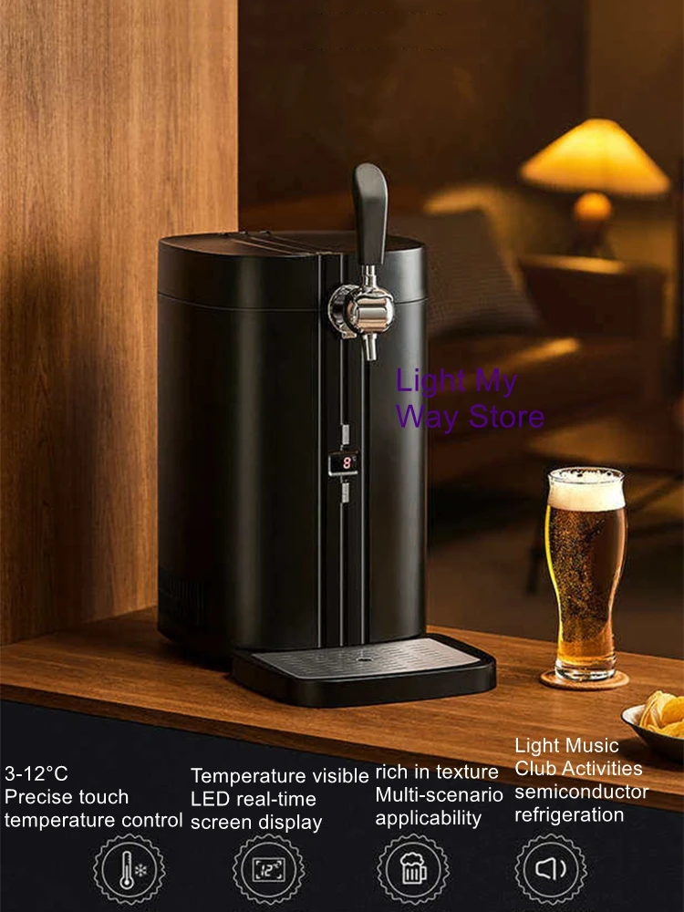 5-Liter Semiconductor-Cooled Draft Beer Dispenser for Bars, Cafes, and Home Use