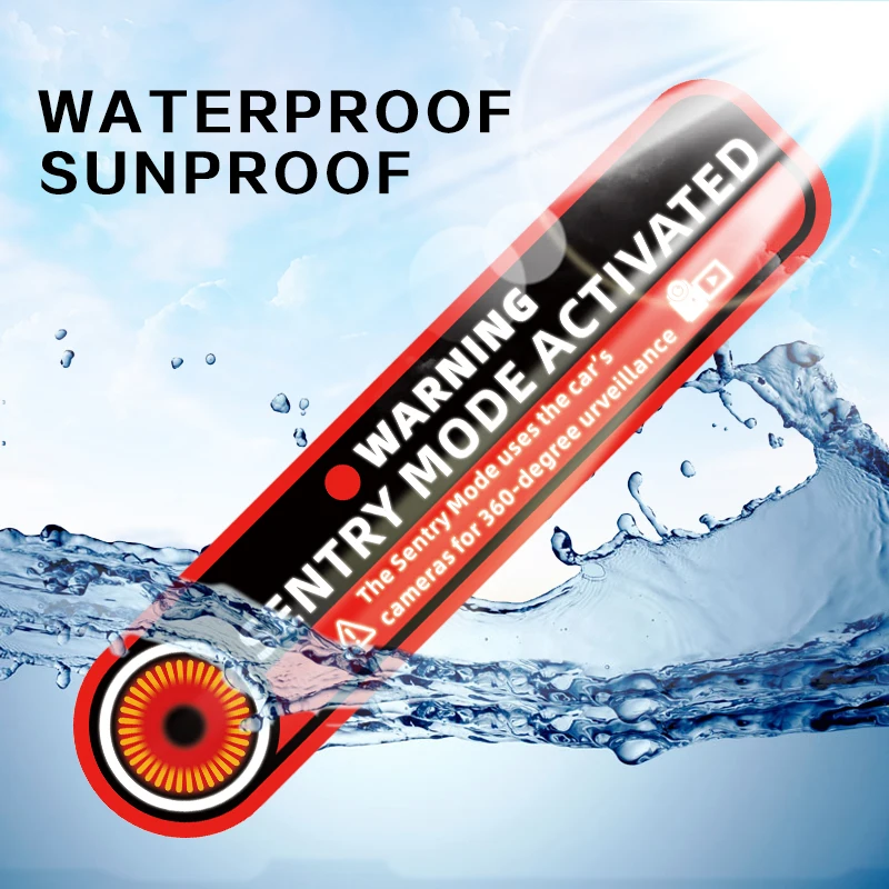 

10Pcs 24/7 Parking Recording Sticker – 360° Camera & Sentry Mode Car Security Decal