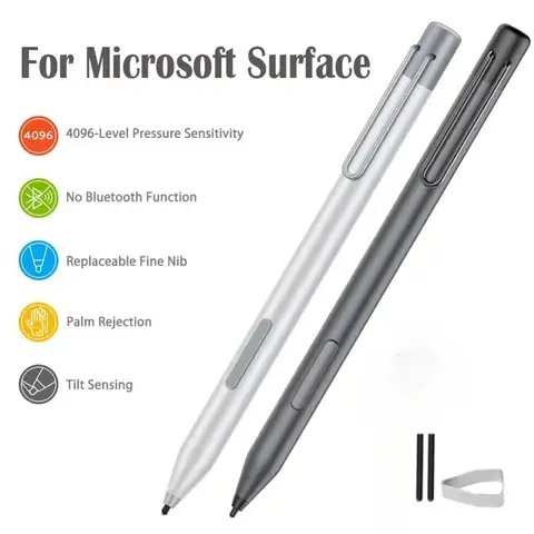 with Clip Stylus Pen 4096 Pressure Palm Rejection Touch Screen Pencil Aluminum Alloy for Microsoft Surface Go Pro7/6/5/4/3/Book