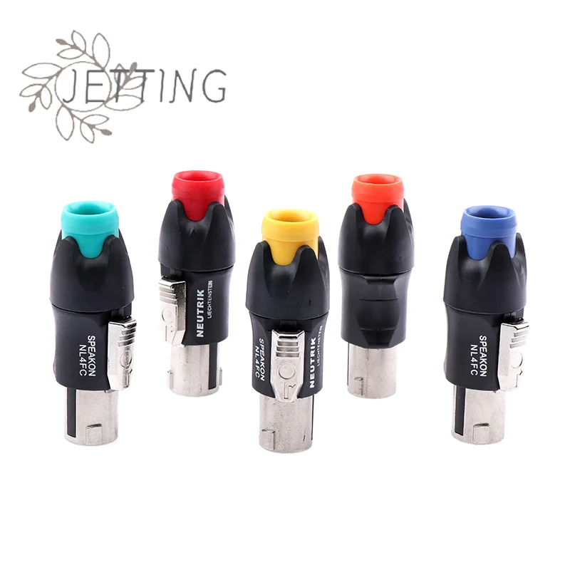 حار 1 قطعة معدنية 4 دبوس أوميك موصل المهنية وصلات صوت المرحلة قليلا المتكلم سلك الملحقات لحام خالية NL4FC