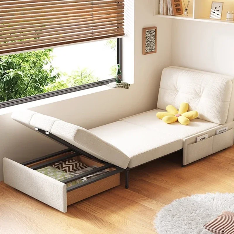 Nordic Originality Sofa Bed Foldable Italian Minimalism White Living Room Reclining Sofas Floor Home Furniture Canape Salon FYRS image 4
