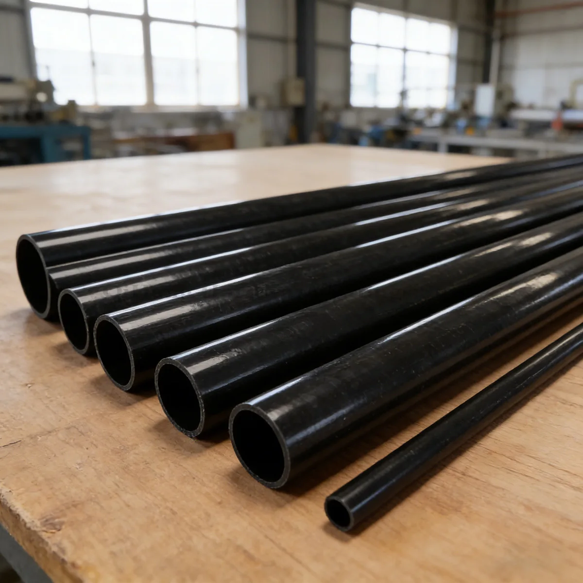 4Pcs Black UPVC Plastic Tube L500mm, OD 5-16mm Industrial Hard Hollow Pipe, Small Water Conduit Tubing for Home DIY & Repair