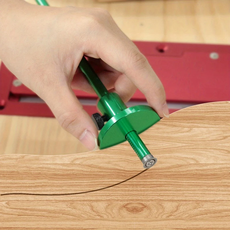 Wheel Marking Gauge Aluminum Alloy Parallel Line Drawing Tool Woodworking Marking Scriber Ruler with Graduated Scale [33A HPro]