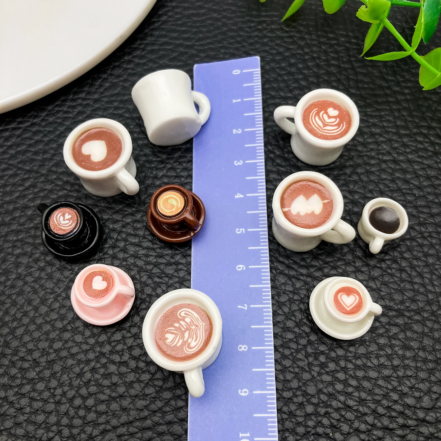 20pcs Resin Stereo Flower Coffee Cup Series Charms Pendant DIY Necklace Bracelet Keychain Jewelry Accessories