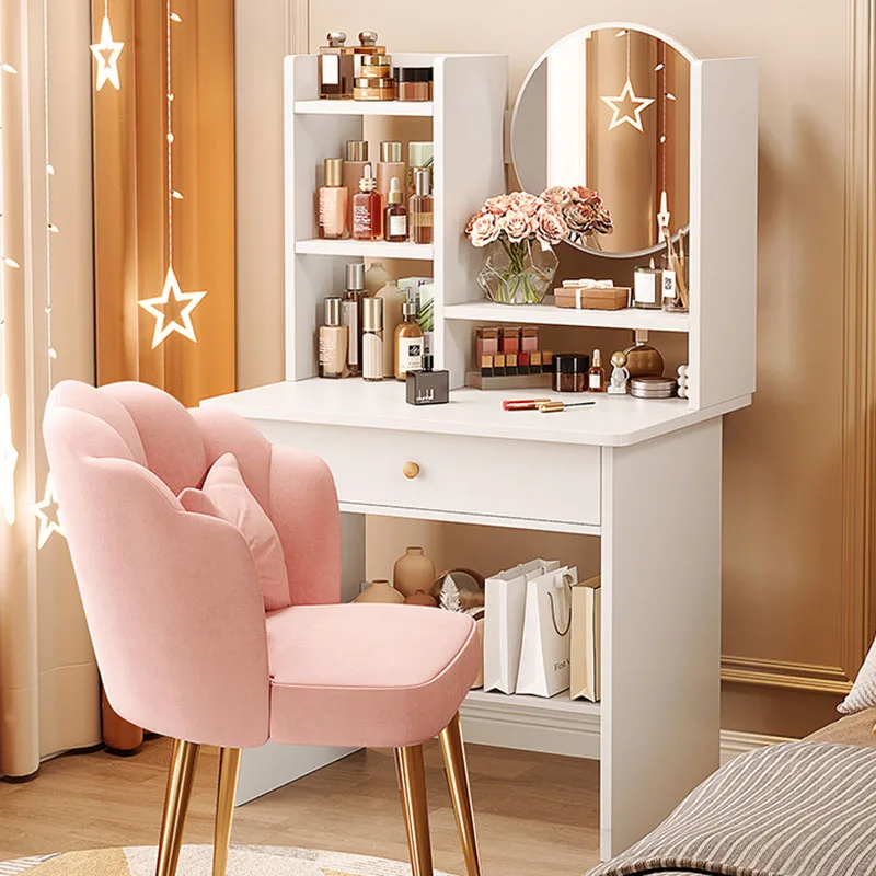 Pink Storage Organizer Dressing Table Mobile Cabinet Modern Luxury Wood Dresser Small Cosmetic Vanitys Para Maquillaje Furniture