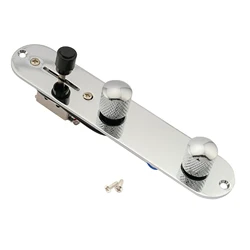 Musiclily 32mm Width Prewired Loaded Telecaster Control Plate for Tele Style Guitar, Chrome