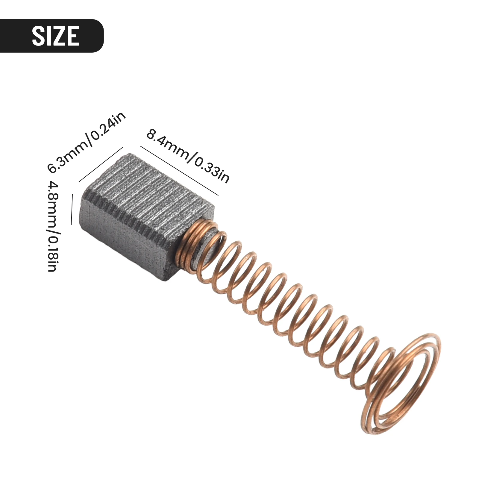 Komponen reparasi sikat karbon Motor elektrik, 2 buah 4.8 × 6.8 × 8.6mm untuk D4000 alat putar, suku cadang alat listrik