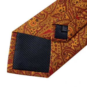 Große orangefarbene Rechnung für Männer, luxuriöser Seidenpolyester, Hochzeitsball, quadratische Manschettenknöpfe, Geschenk des Mannes, 8 cm Krawatte 12 Hauptverkauf Orange Korsett - №10