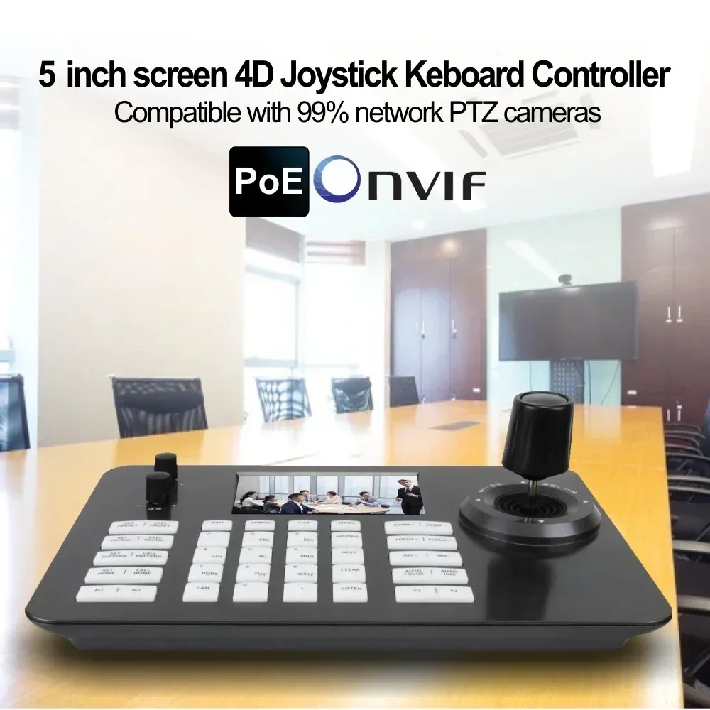 4D Joystick Network PTZ Controller support POE ONVIF PTZ Cameras IP Keyboard controller