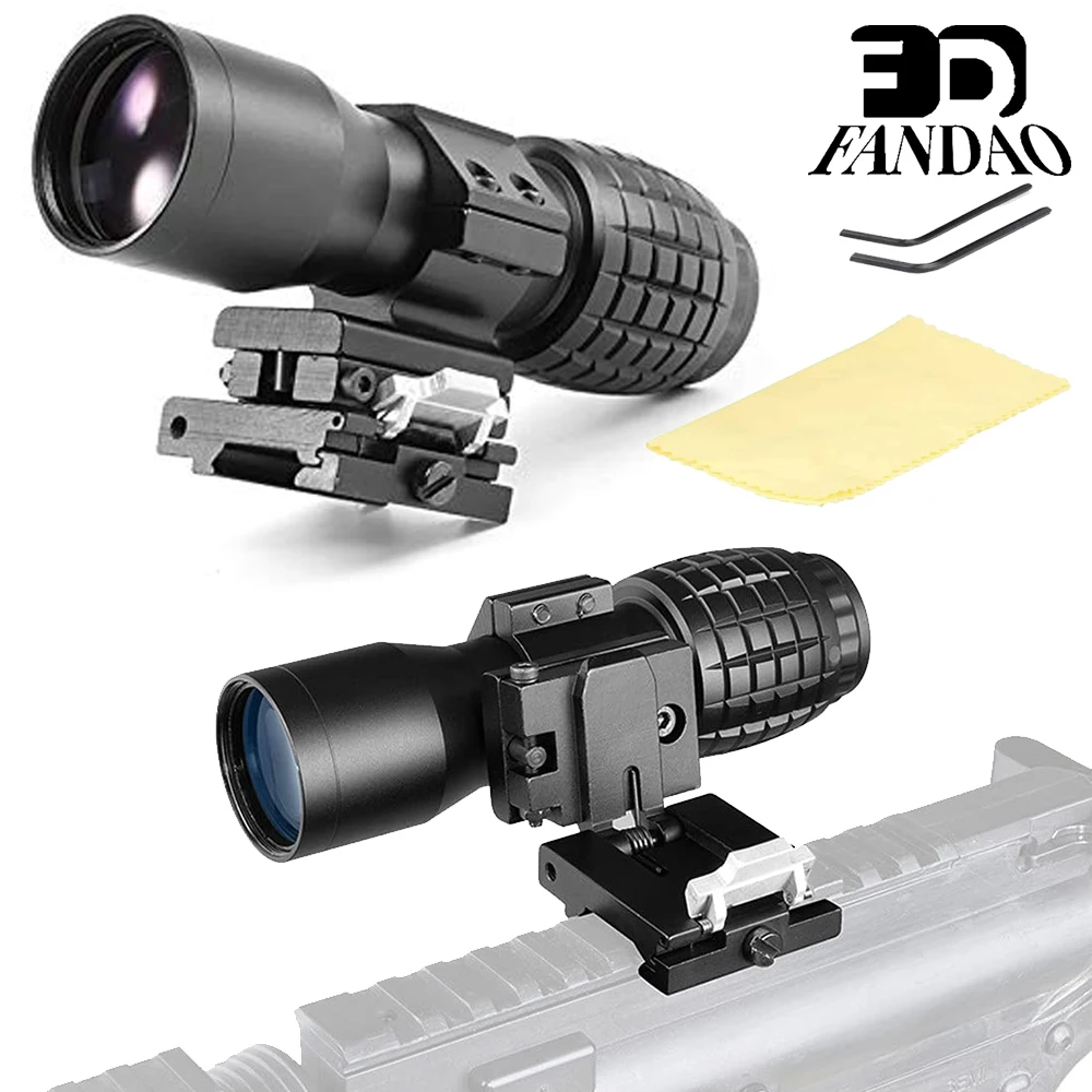 

3X Magnifier Red Dot Scope Sight Flip to Side Quick Detach with 20mm Picatinny Weaver Rail for Reflection and Holographic Sight