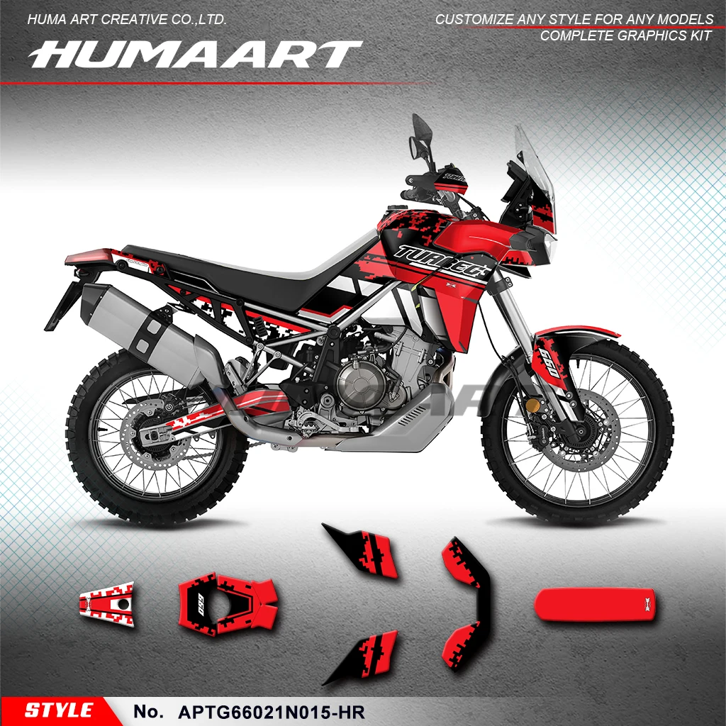 

Комплект графических наклеек HUMAART, гоночная наклейка для Aprilia Tuareg 660 2021 2022 2023, аксессуары, номер стиля APTG66021N015-HR