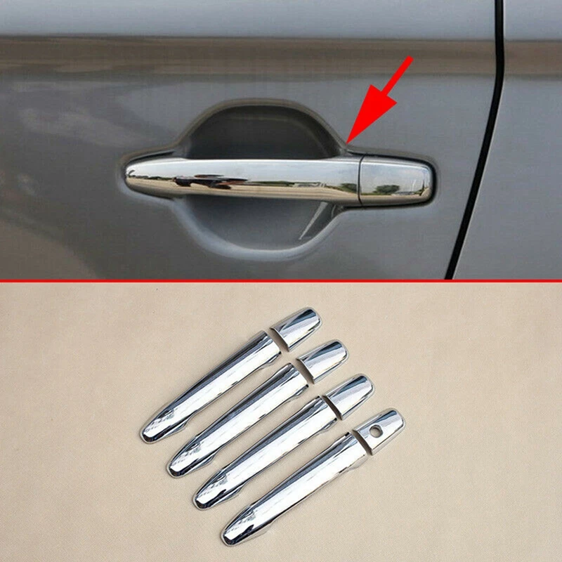 

For Mitsubishi Outlander 2013-2018 Car Exterior Door Handles Bowl Covers Chrome Style Catch Cap Sticker Overlays Protection