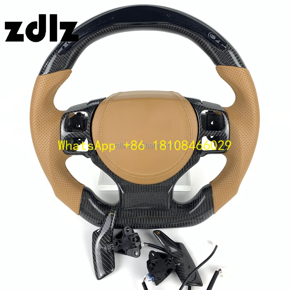 

Изготовленное на заказ светодиодное рулевое колесо из углеродного волокна с лопаткой переключения передач для Lexus RCF ISF ES ES250 IS250 IS300, аксессуары для салона автомобиля