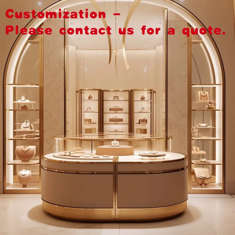 

custom.Luxury Commercial Jewelry Display Stand Set Customized Necklace Cabinet with LED Lighting Premium Showcases