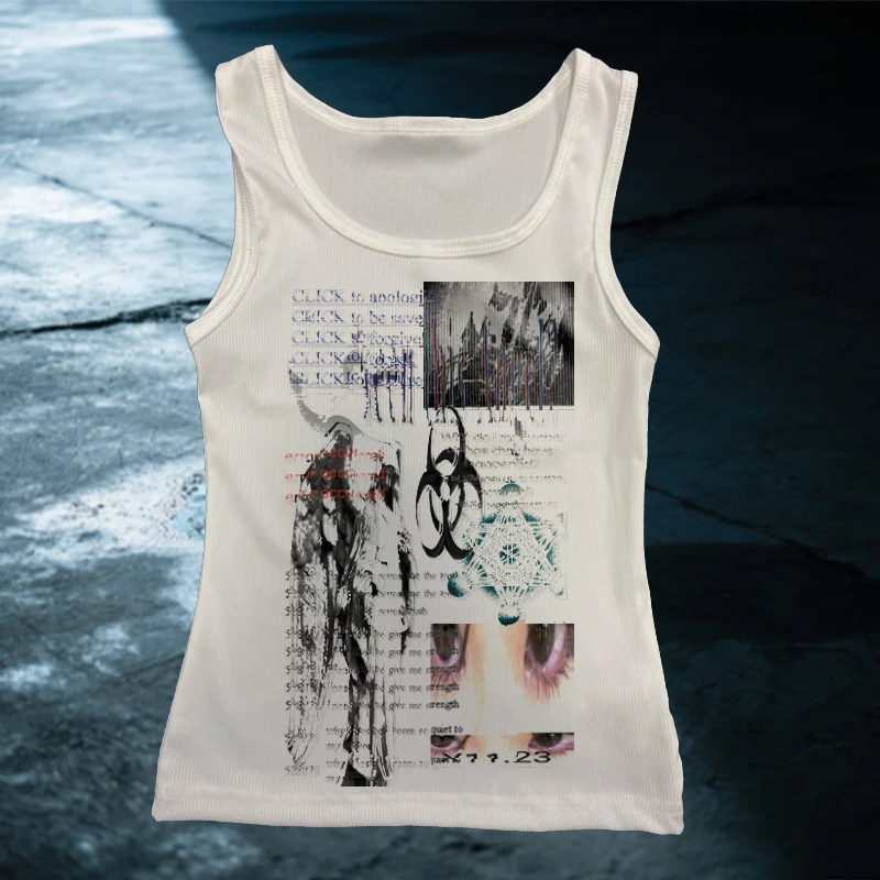 

Emo Y2k style aesthetic streetwear women's T-shirt summer casual Gothic letter short sleeved 90s retro Renaissance T-shirt