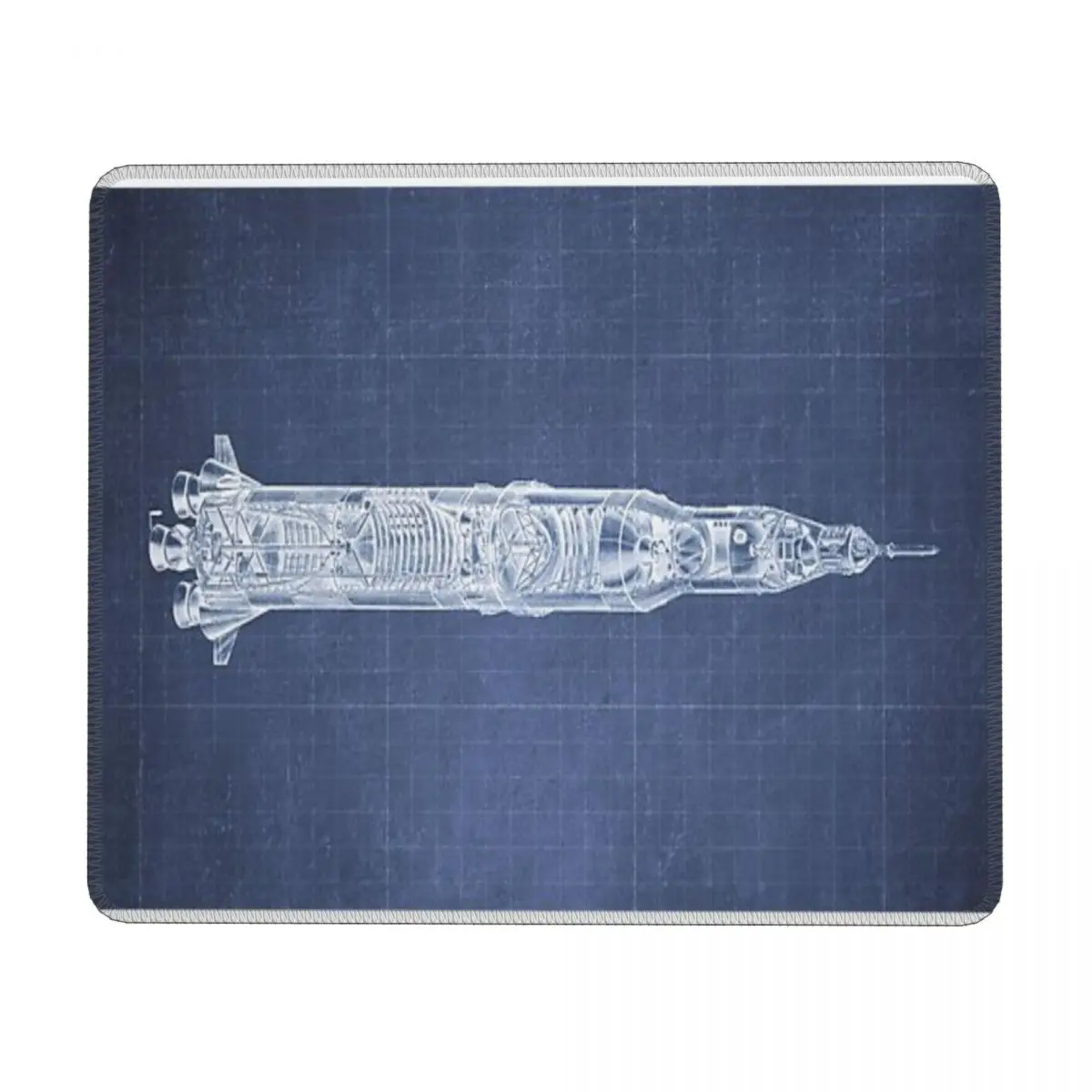 

Apollo Saturn V Blueprint In High Resolution (dark Blue) Mouse Pad Computer Laptop Non-slip Keyboard Desk Mat Mousepad