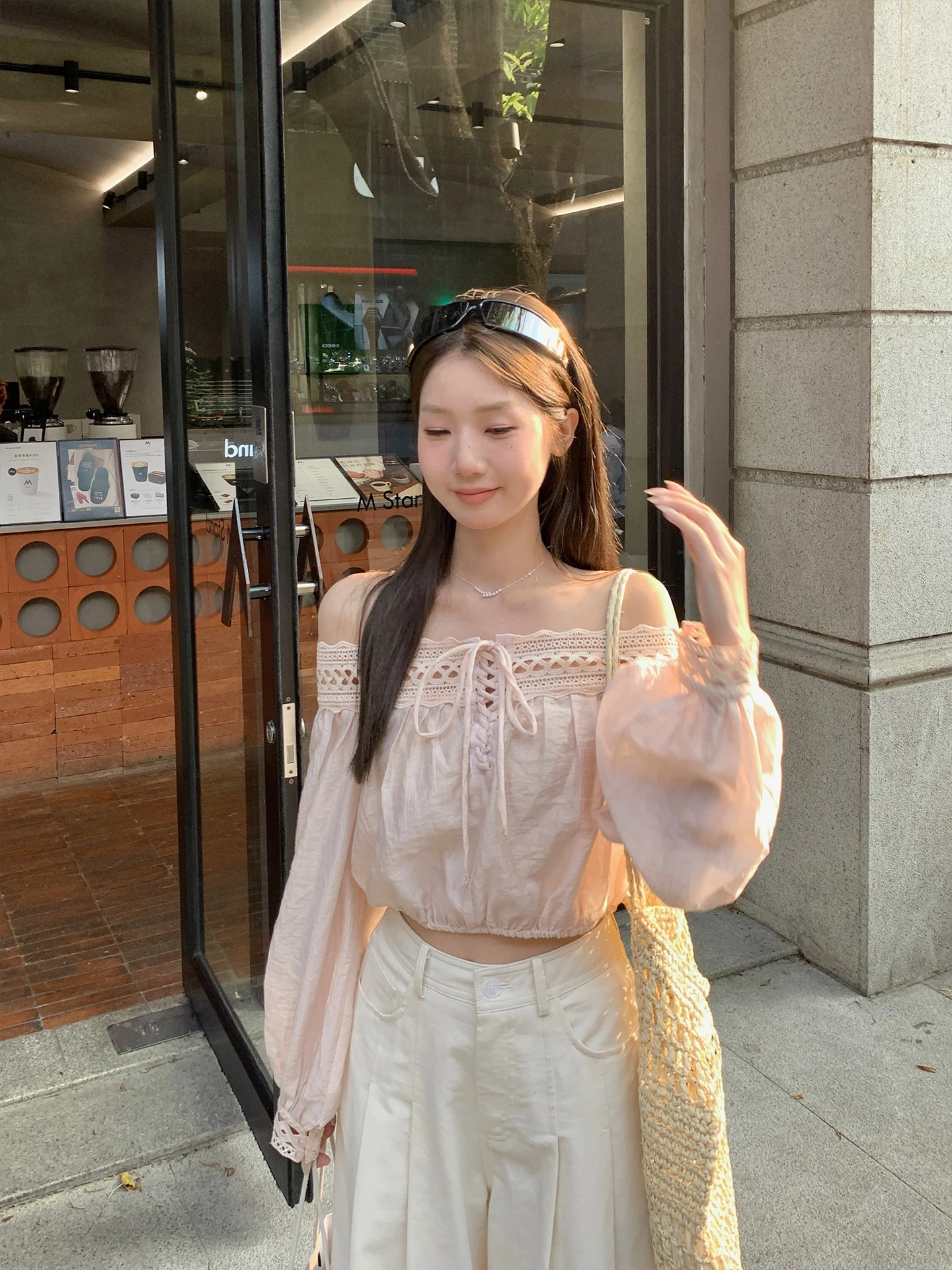 

ort Lace Splice Bell Sve irts Women's Pure Desire Sle Korean Faion oulder Bared Knot Long Sve irt Ciwalk ...