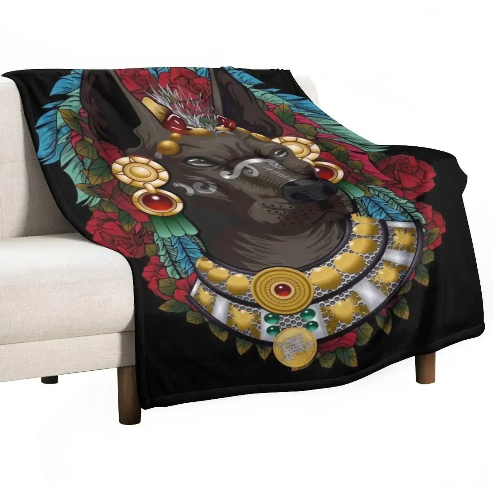 Xoloitzcuintle Throw Blanket Warm Plush Fuzzy Blanket for Living Room