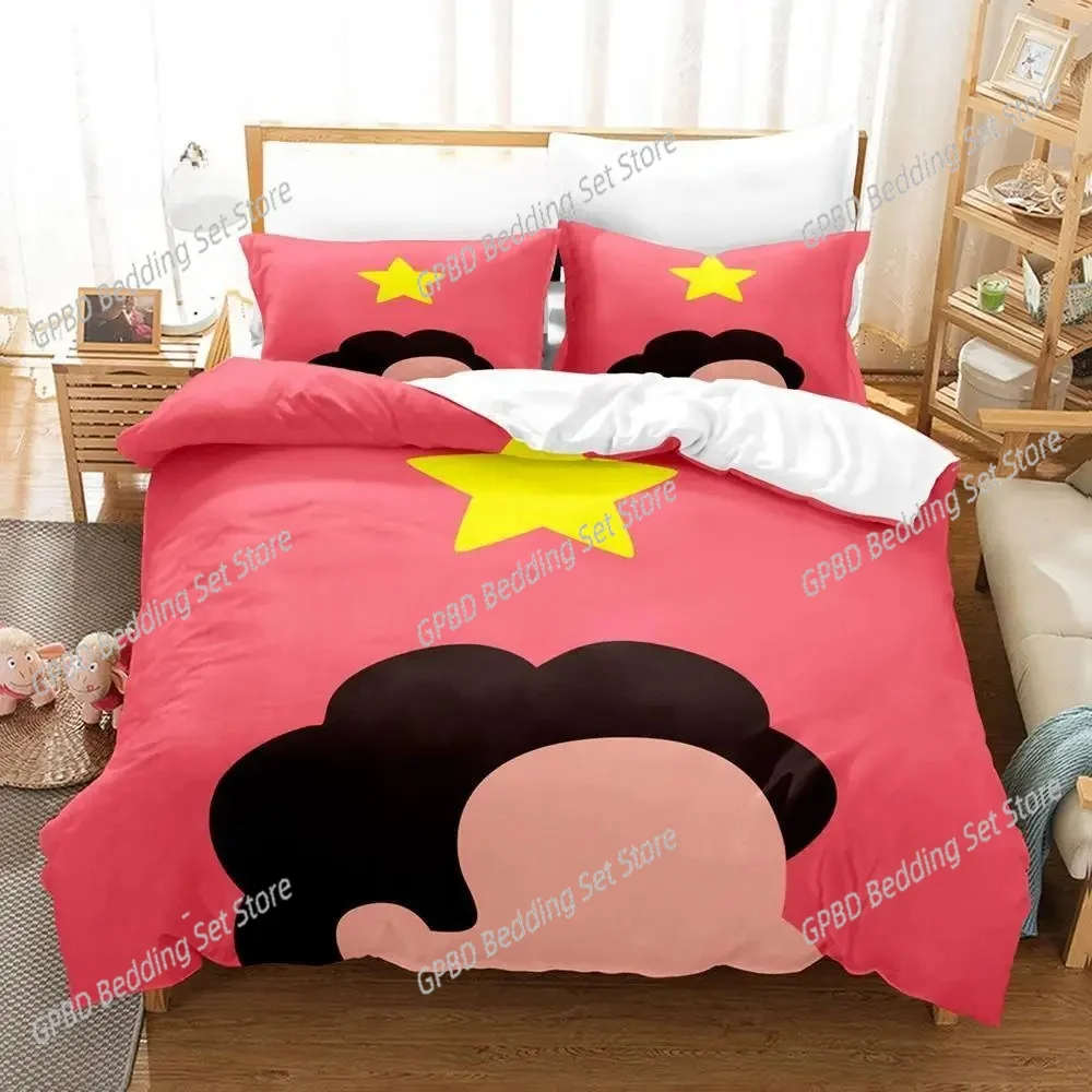 

New Kawaii Steven Universe 3D Bedding Set Duvet Cover Pillowcases Single Twin Full Queen King Size Home Decor Quilt Boys Gift