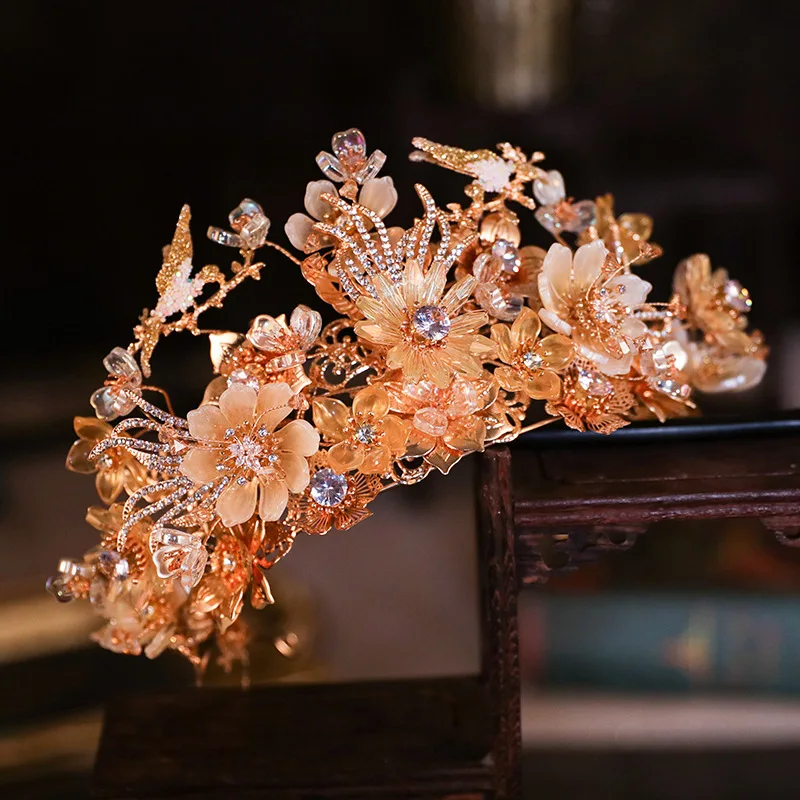 고대와 드레스 신부 머리 장식 수 놓은 긴 소매 프린지 머리 장식 Xiuhe 드레스 새로운 중국어 웨딩 드레스 액세서리