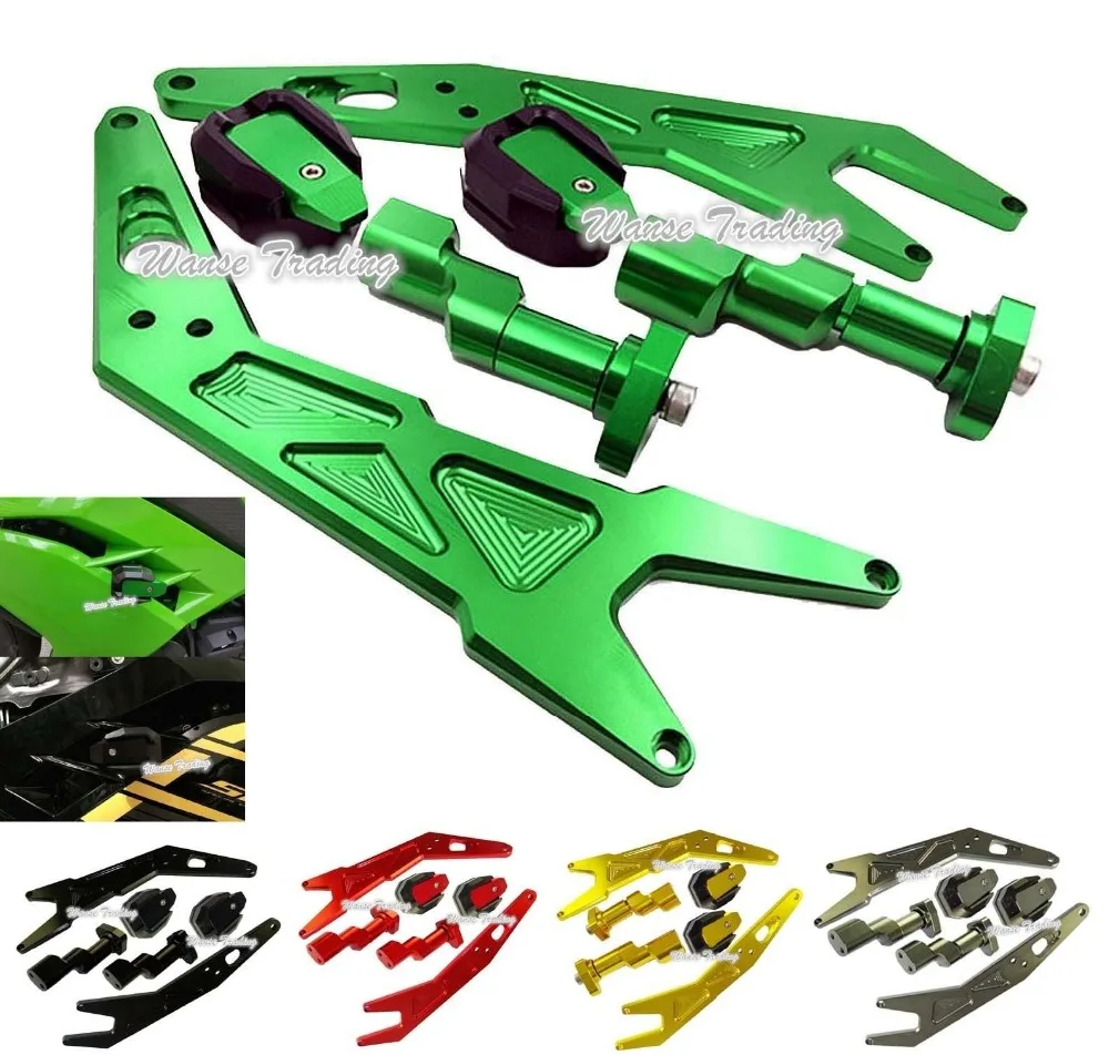 

waase Frame Slider Protector Crash Guard Pads For Kawasaki Ninja 250 300 ZX250R ZX300R EX250 EX300 2013 2014 2015 2016 2017