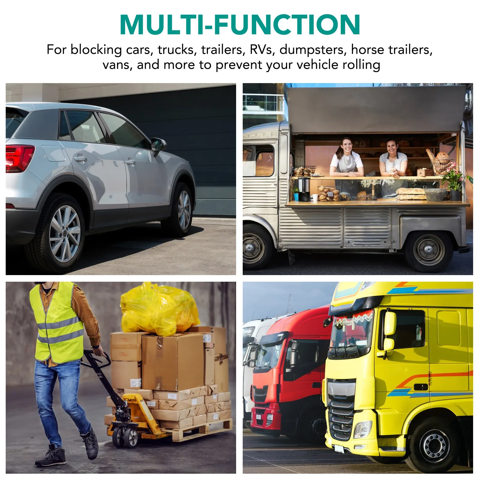 

Комплект из 4 утяжеленных противооткатных упоров для колес с рифленой поверхностью, для автомобилей, мотоциклов, прицепов, караванов, противоскользящие, надежные блоки-фиксаторы