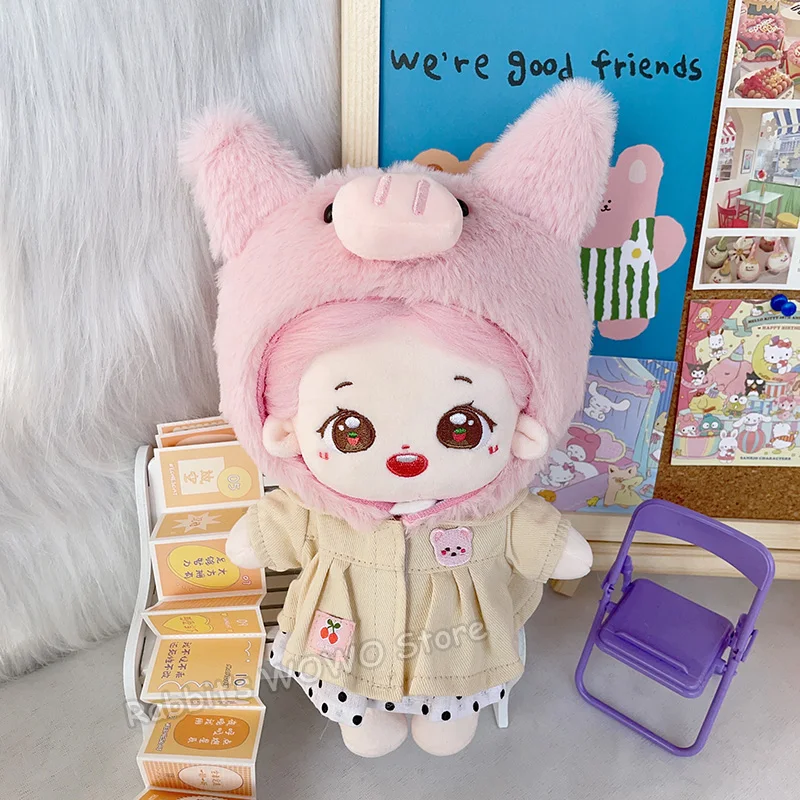 Doll Accessories for 20cm Idol Doll Plush Cap Small Doll-Hat  Earmuffs Scarf for Korea Kpop EXO Star Doll Toy Fans Collection