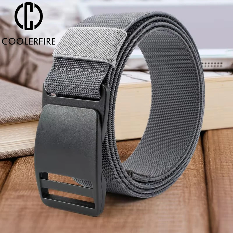 New Tactical Elastic Belt For Man Outdoor Multi Functional Canvas Plastic Buckle Belts High Quality Trouser Men Waistband DT107