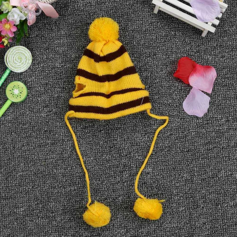 

Christmas Dog Hat Set Warm Knitted Festival Strpe Clothes Costume Winter Accessories Festival Clothes Dog Coat