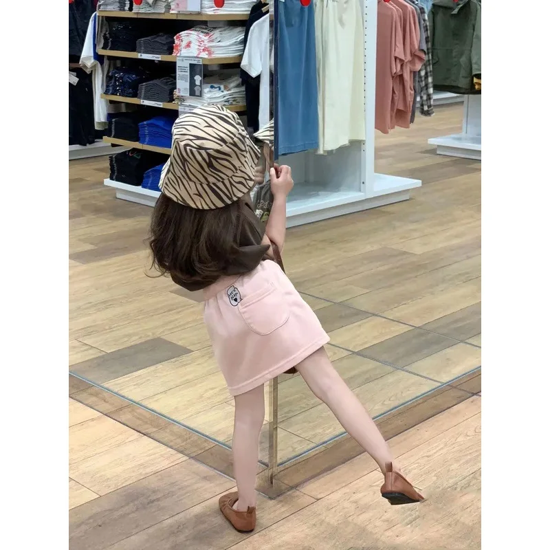 Korean Children's Clothing Girls' Summer Suit New Fashionable Western Style Internet Celebrity Baby Girls' Short Sleeve Short Sk