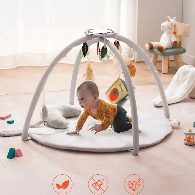 

Baby Play Gym Mat Tummy Time Activity Mat 5 Sensory Toys Soft Anti Slip Infant Toddler Early Learning Playmat