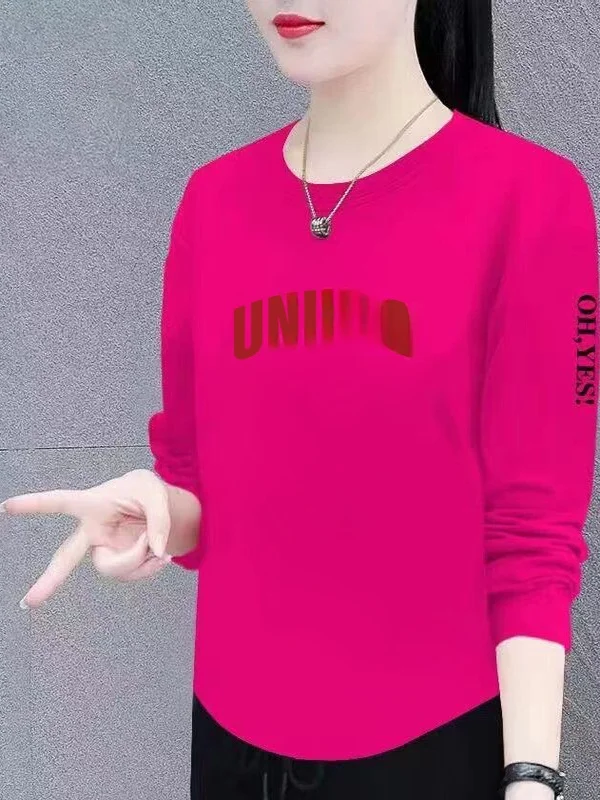 

Элегантная одежда для мам с длинными рукавами и круглым вырезом, модная одежда для женщин среднего и пожилого возраста, простой дизайн, специальный топ для женщин