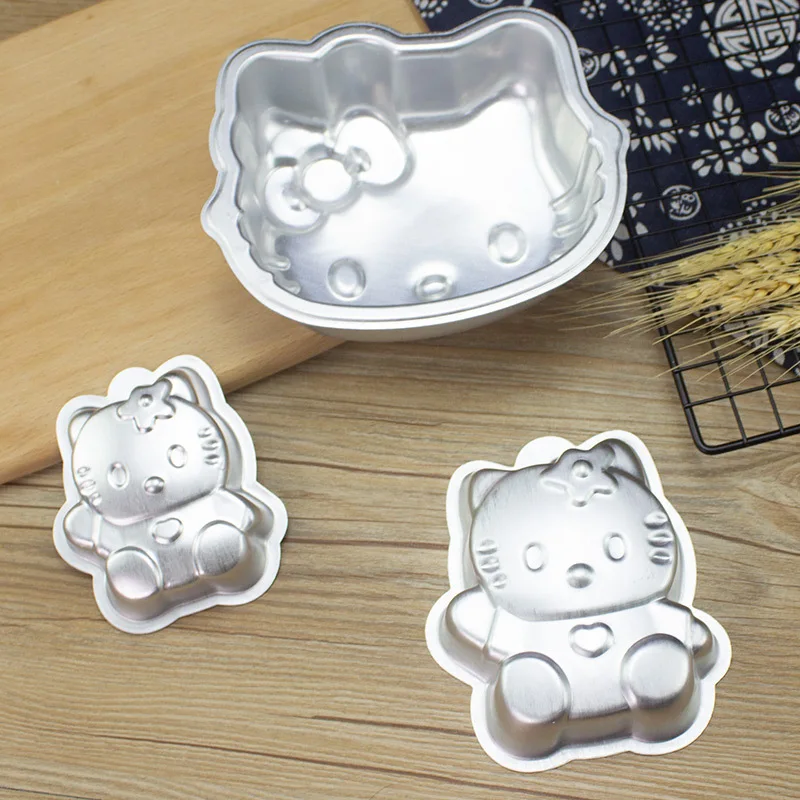 Sanrio Hello Kitty Aluminum Kitchen Baking Mold for Cake Dessert Pudding Jelly Cupcake Mold Personalized Mini Oven Cupcake Molds