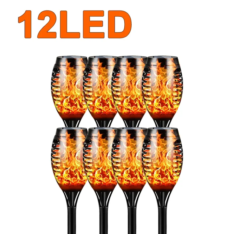 12/33/96LEDs Solar Flame Zaklamp Flikkeren Licht Waterdichte Tuin Decoratie Outdoor Gazon Pad Yard Patio vloerlamp - afbeelding 1