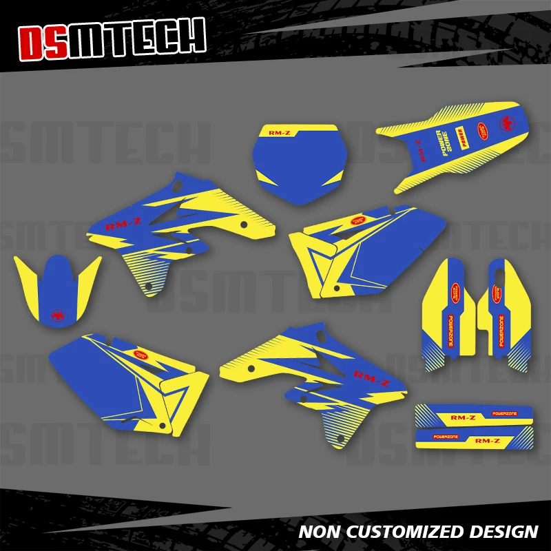 

DSMTECH для SUZUKI RMZ 250 2007 2008 2009, графические наклейки, наклейки для мотоцикла, фон, индивидуальный номер, имя 002