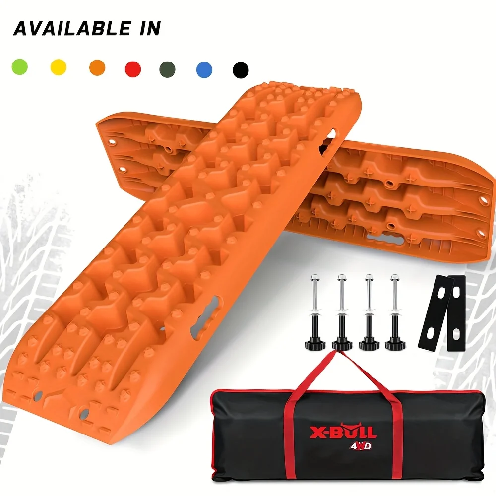 

X-BULL Traction Boards Recovery Tracks Tire Ladder Boards 2pcs A Pair Heavy-Duty All-Terrain Gen3.0 Design with Non-Slip Surface, Heavy Duty Construction & Mounting Kit - Fit for Cars, Trucks, SUVs, RVs, ATVs - 7 Colors with Mounting Pins Bolts