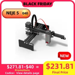 NEJE 5 E40 Laser Engraver Cutting Machine 170x170mm Quick Focus Wifi Control Move Protection For Wood metal acrylic glass