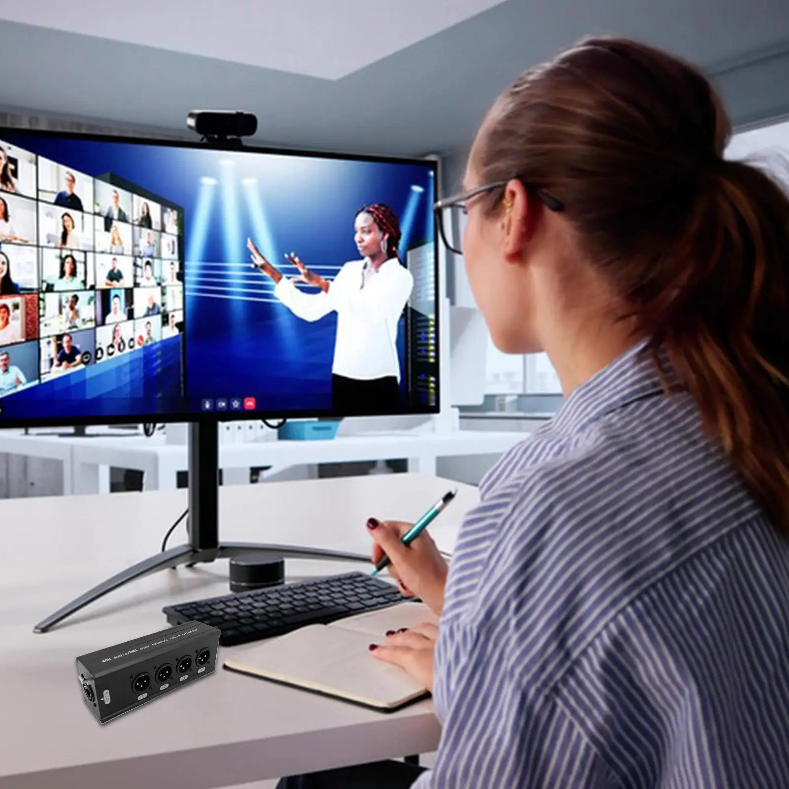 

4-канальная коробка через Ethernet, высокоскоростной стабильный компьютер из алюминиевого сплава, 4-канальный удлинитель сетевого кабеля для сцены