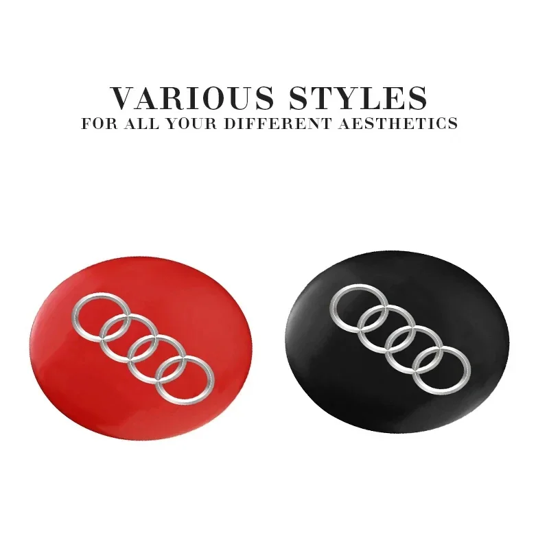 4pcs Car Wheel Stickers 56mm Auto Center Hub Cap Decal For Audi Sline A1 A3 A4 A5 A6 A7 A8 B8 B9 B6 C6 Q2 Q3 Q5 Q7 Q8 TT S3 S4