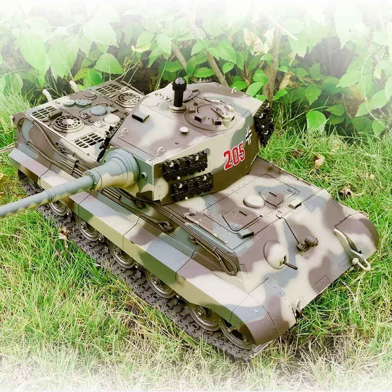 Henglong-Coche de juguete de Metal con control remoto, vehículo militar todoterreno con orugas, recargable, profesional, Tiger King, 3888